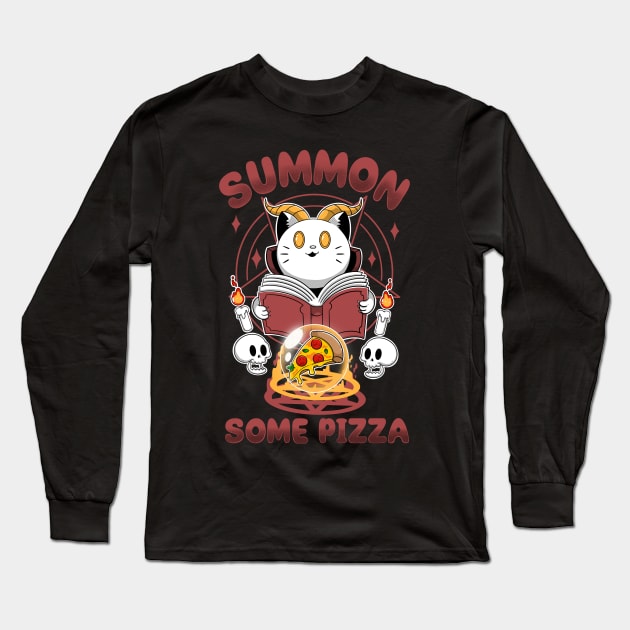 Summon Some Pizza Long Sleeve T-Shirt by Artthree Studio